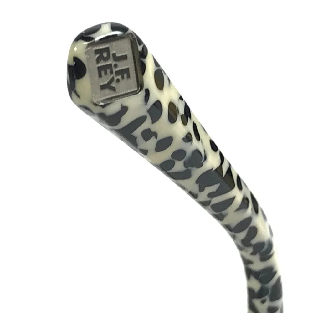 J.F. Rey Eyeglasses Frames JF1342 9138 Black White Cow Print Polka Dot 51-22-140